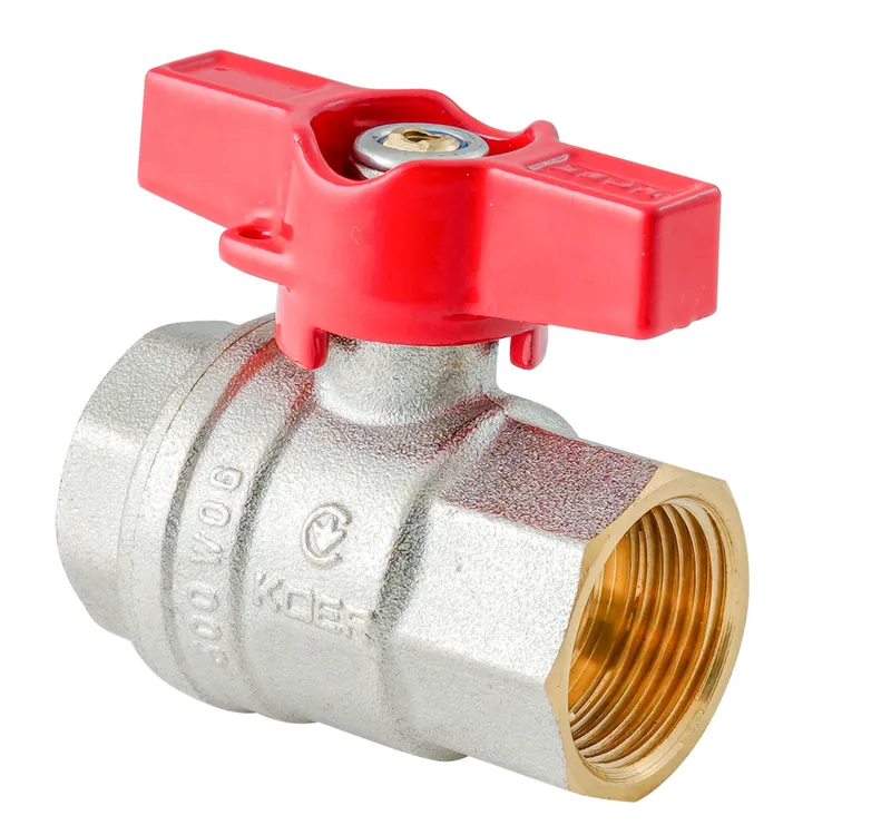 Кран кульовий ГГМ Koer Extreme KE.217-25 - 1" FF ручка "метелик" червона (KR5758)
