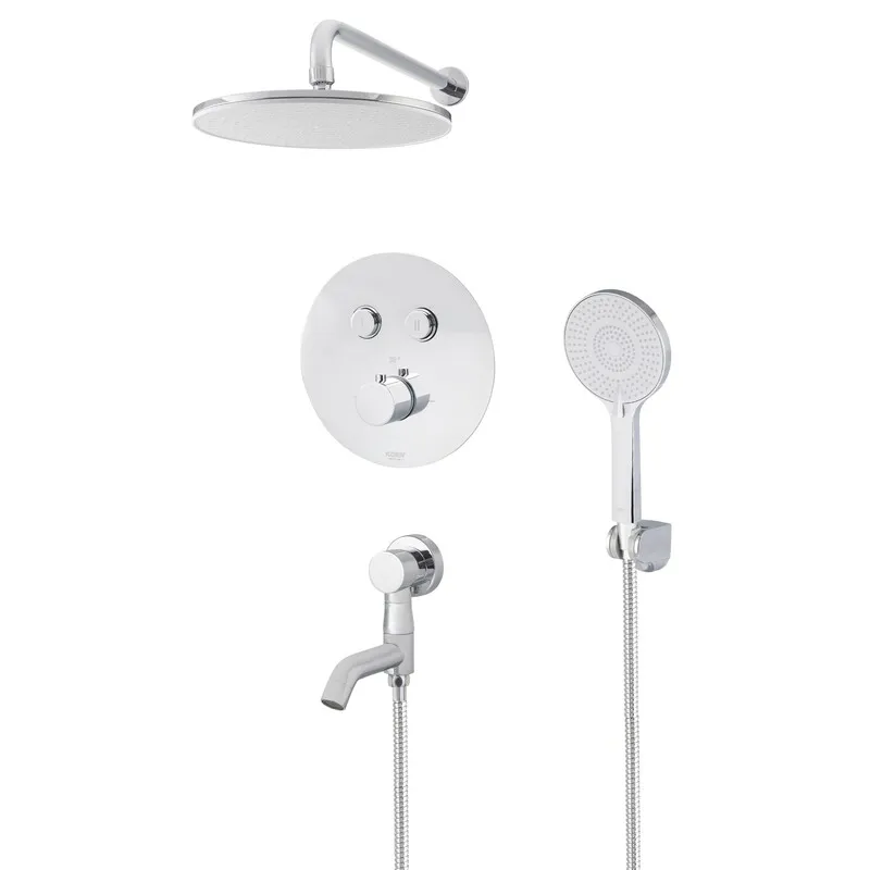 Вбудована душова система з термостатом Koer KB-67012-01 (Колір хром) (KR4728)