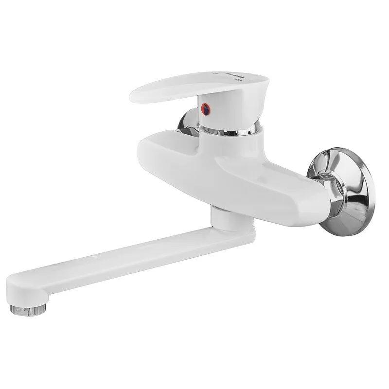 Змішувач для кухні настінний Plamix Cezar-005 White (PM0734)
