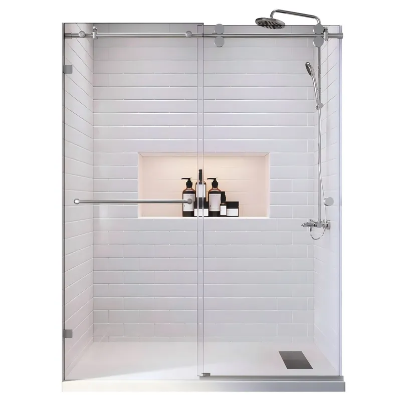 Двері в нішу Koer SR SD06-140x220-TR-01 прозоре скло Easy Clean 8мм, хром (KR5368)