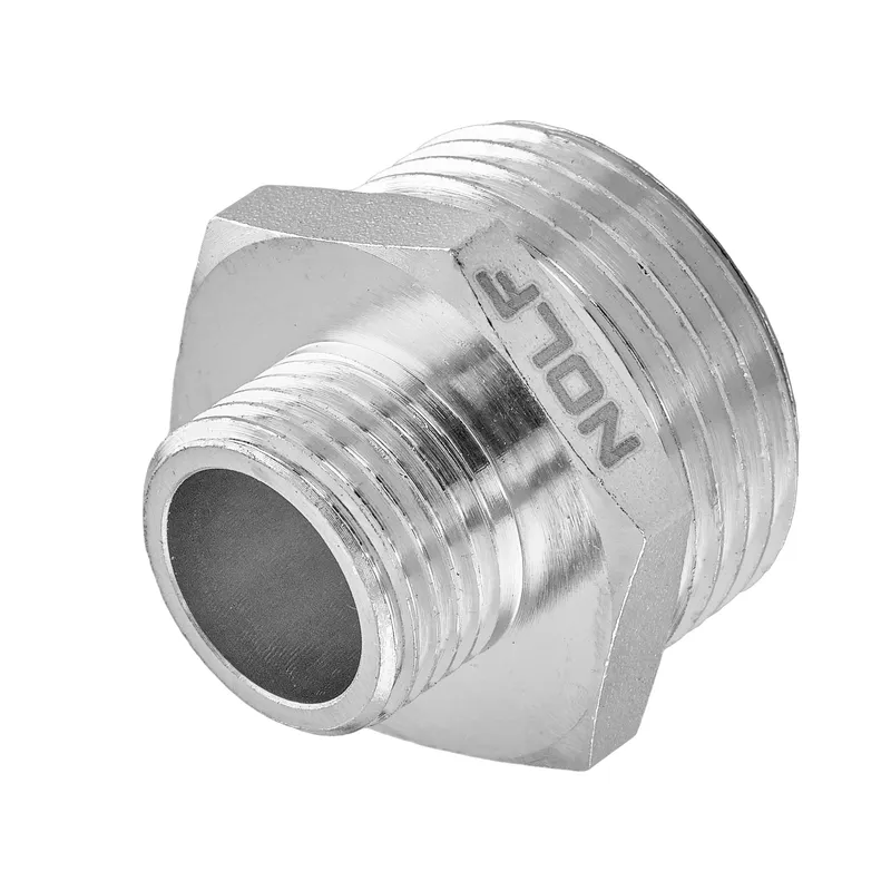 Ніпель редукційний Nolf NFC.N0406-N-1/2''x3/8" нікельований (NF3082)