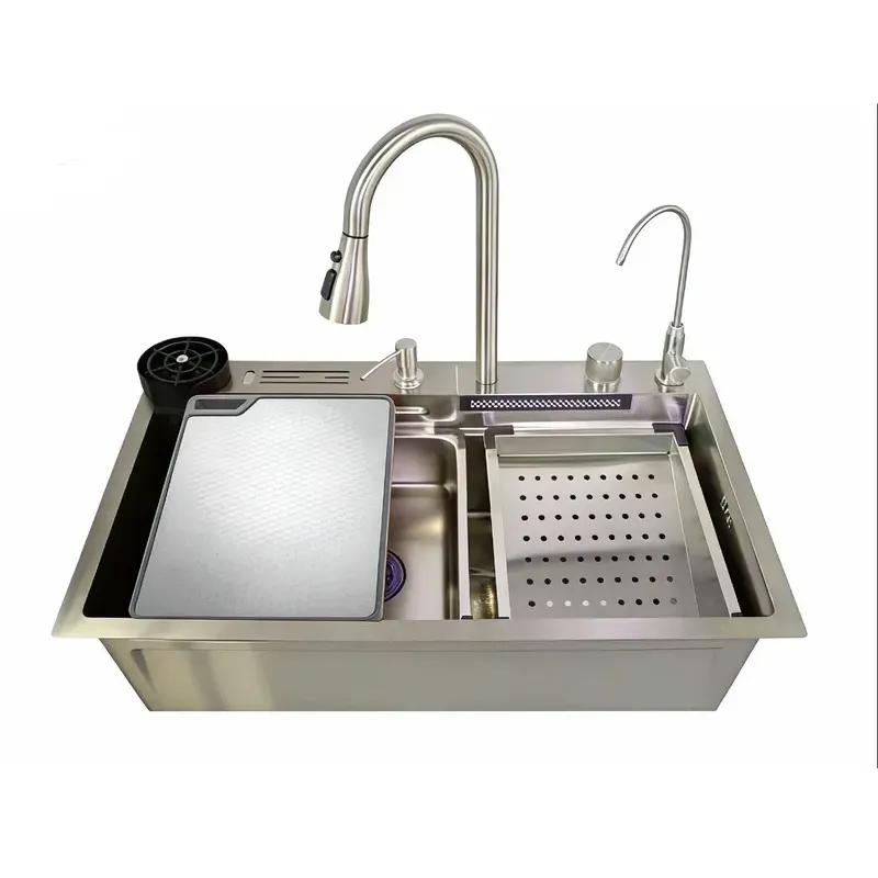 Мийка багатофункціональна Mixxus MH7546-SET-08 Decor SS Color з вбудованим змішувачем з нерж. сталі (MI8457)