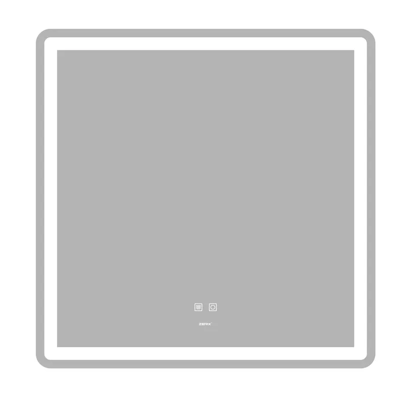 Дзеркало Zerix Mirra MR05-80x80 з LED Touch, Anti-fog, димером, регулятором яскравості (ZX6058)