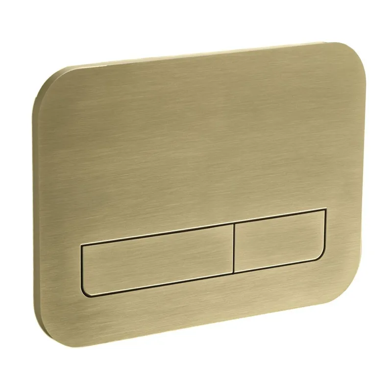 Панель змиву Koer KT-0609-12 240x160x7mm пластикова, кнопка лінійна (колір матове золото) (KR6132)