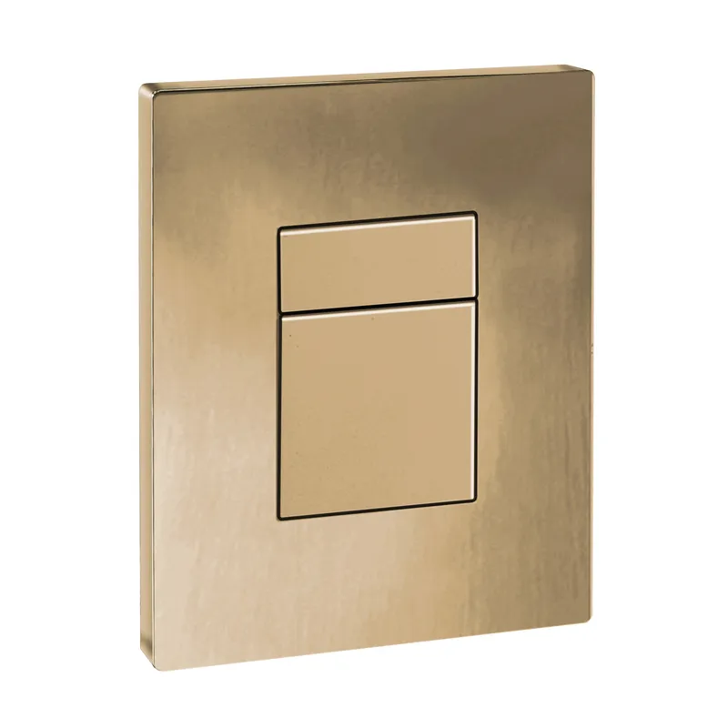 Панель змиву Koer KT-0607-12 157x198x10mm пластикова, кнопка квадратна (колір матове золото) (KR5715)