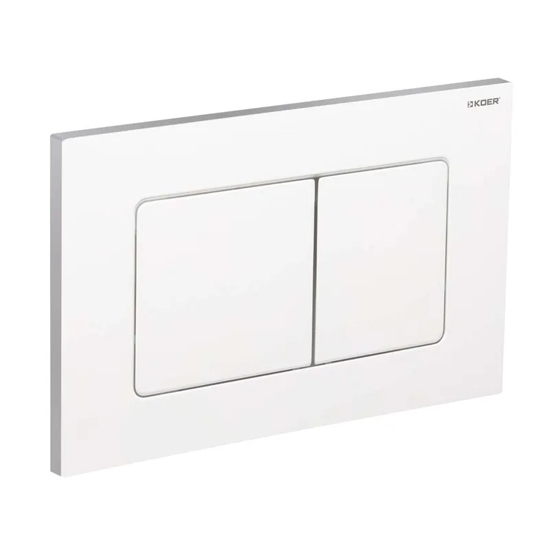 Панель змиву Koer KT-0602-03 240x160x10mm пластикова, кнопка квадратна (колір білий) (KR5180)