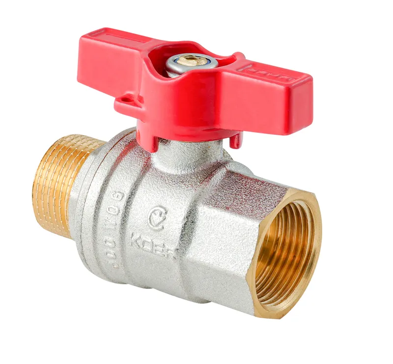 Кран кульовий ГШМ Koer Extreme KE.218-20 - 3/4" FM ручка "метелик" червона (KR5760)