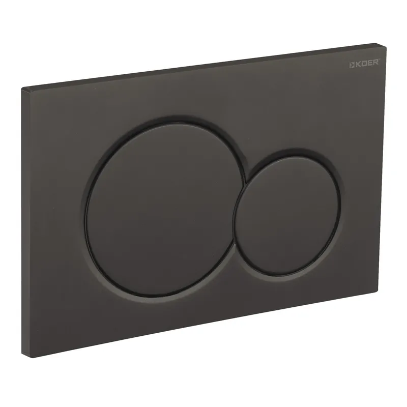 Панель змиву Koer KT-0601-05 240x160x10mm пластикова, кнопка кругла (колір чорний матовий) (KR5176)