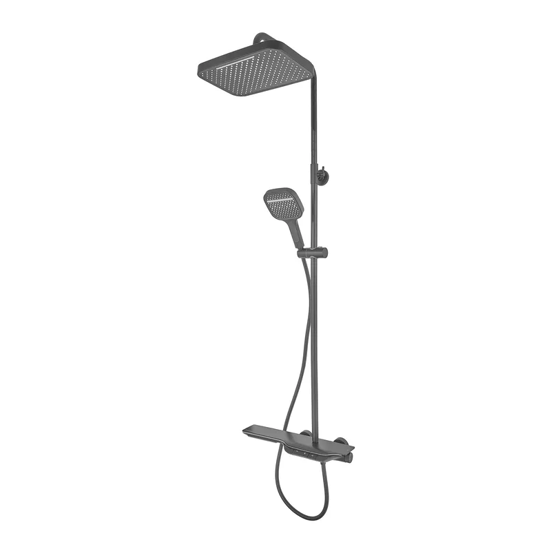 Душова колона з термостатичним змішувачем MIXXUS PREMIUM SPACE-009-J BLACK з кнопковим перемикачем, 3 режими (MI7011)