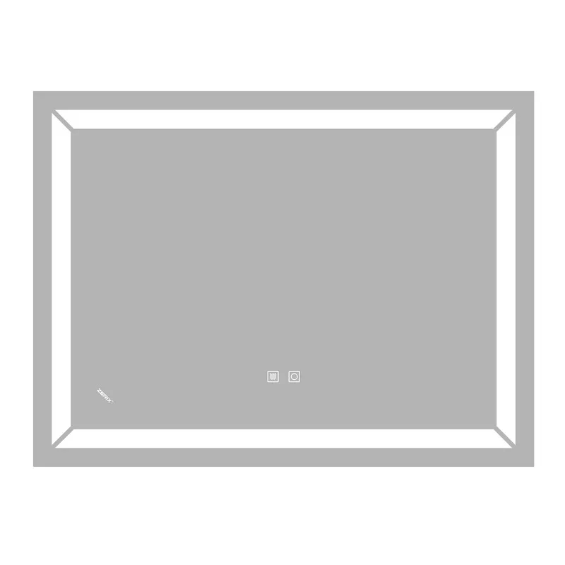 Дзеркало Zerix Kubix MR04-80x60-REVERSE з LED Touch, Anti-fog, димером, регулятором яскравості (ZX6054)
