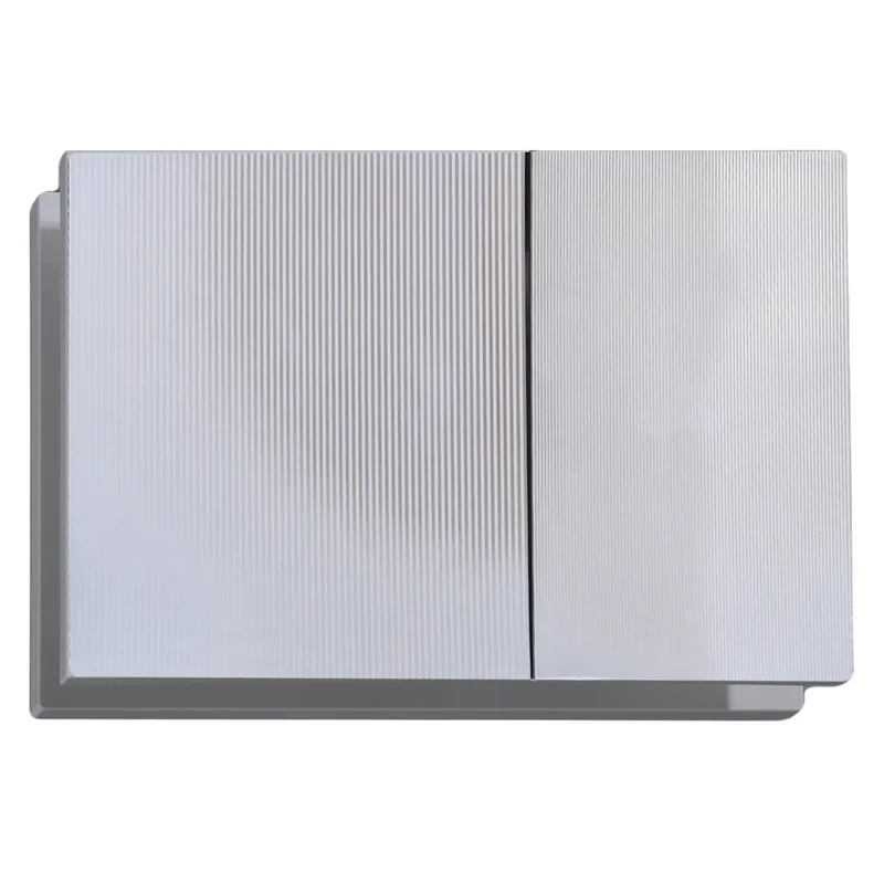 Панель змиву Koer KT-0610-STR-01 240x160x32mmmm пластикова, кнопка квадратна (колір хром з лінійною структурою) (KR6147)