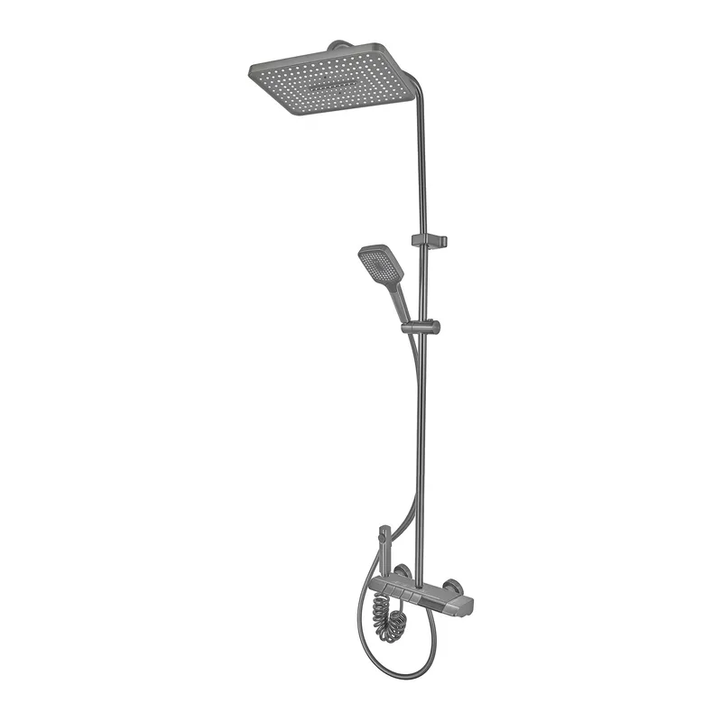Душова колона зі змішувачем Mixxus Premium RIVIERA 009-J GRAPHITE з кнопкою перемикання, 4 режими (MI6835)