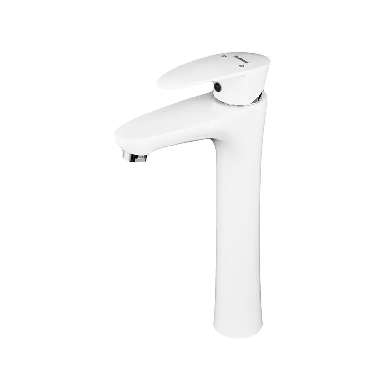 Змішувач для умивальника Plamix Cezar-001 HIGH SET White (з підведенням) (PM0663)