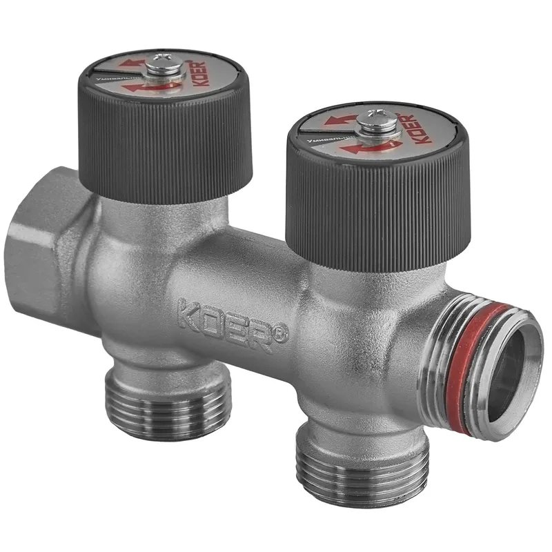 Колектор вентильний без фітингу Koer KR.1128-2 - 3/4"x3/4"x3/4"x2 Ways (KR5871)