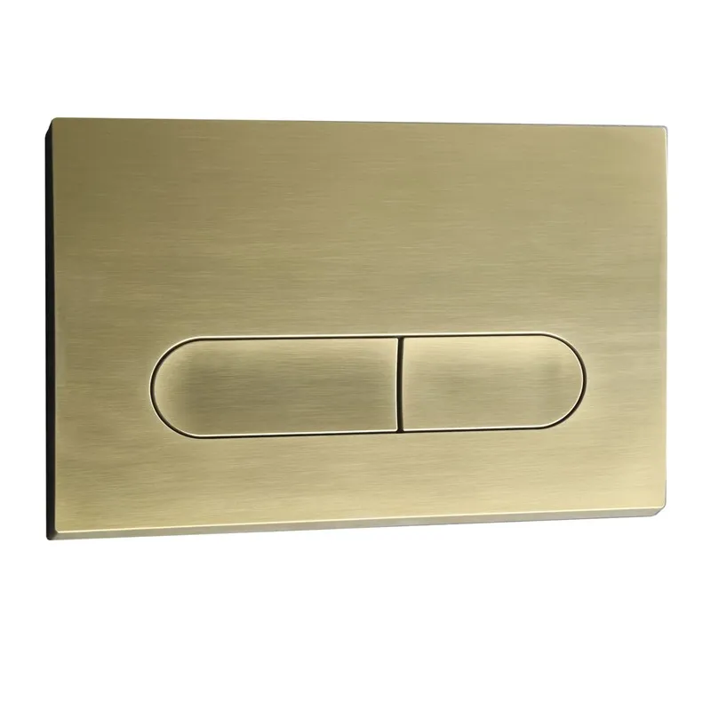 Панель змиву Koer KT-0608-12 240x160x10mm пластикова, кнопка закруглена (колір матове золото) (KR6126)