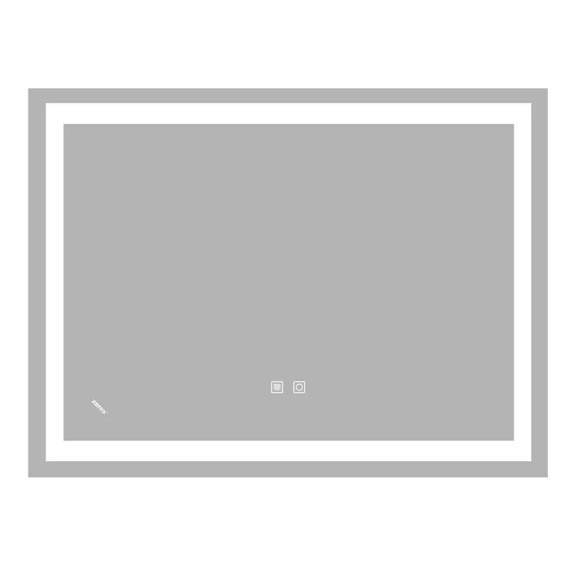 Дзеркало Zerix Kubix MR03-80x60-REVERSE з LED Touch, Anti-fog, димером, регулятором яскравості (ZX6053)