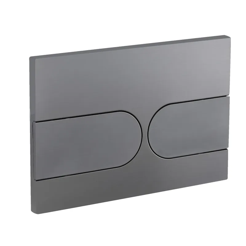 Панель змиву Koer KT-0604-07 240x160x10mm пластикова, кнопка закруглена (колір графіт) (KR5325)