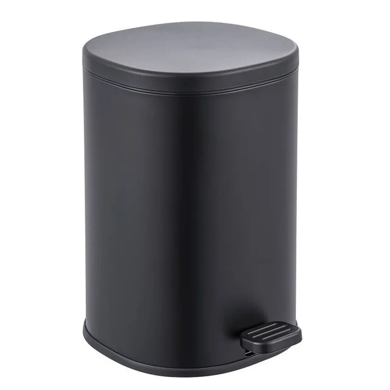 Відро для сміття з плавним закриттям овальне Zerix Prime-TC0105 Black 5л колір чорний (ZX5902)