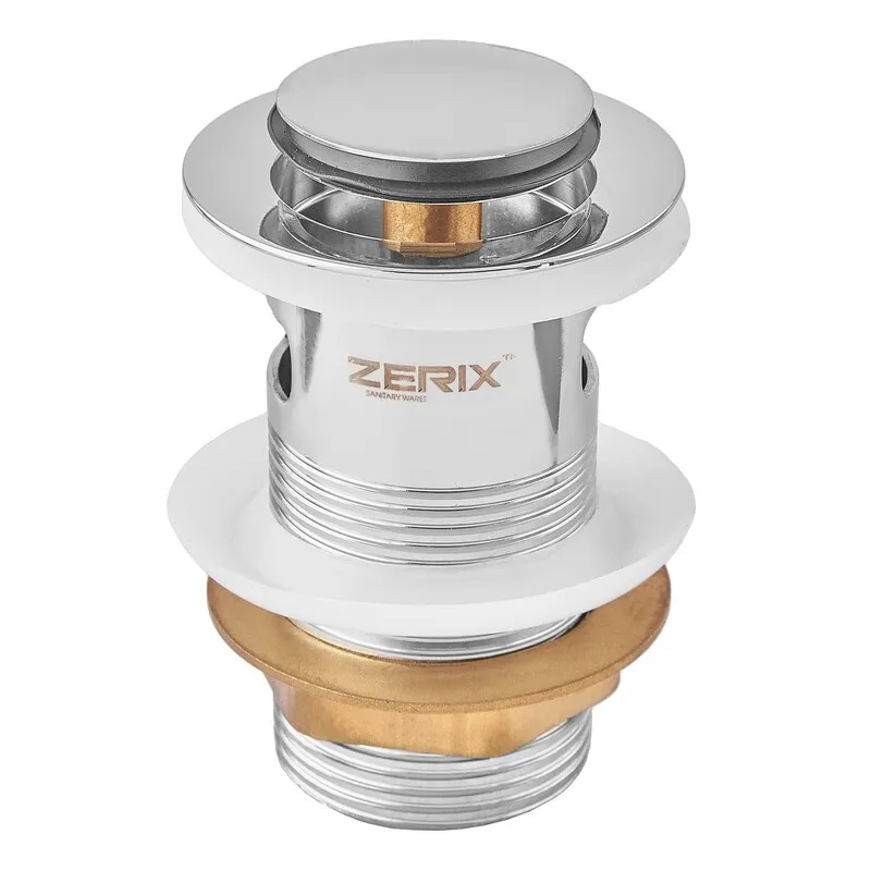 Донний клапан для раковини Zerix BV-05 1 1/4'' з переливом автоматичний СLICK-СLACK (Колір хром) (ZX6022)
