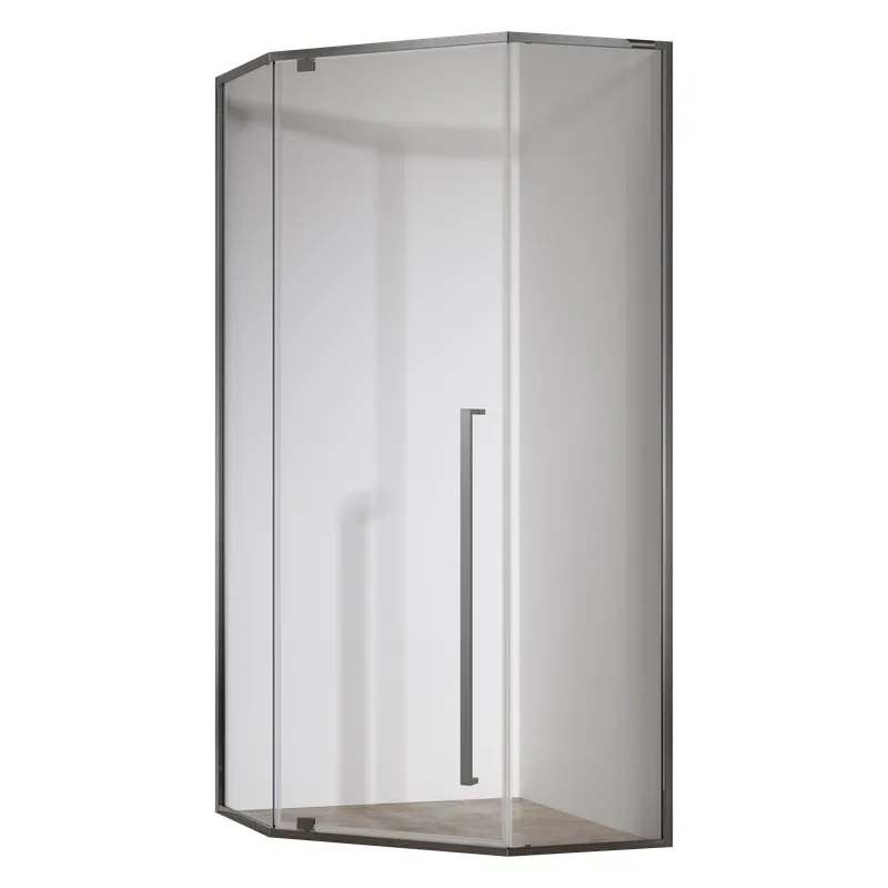 Душова кабіна без піддону Koer SR SC06-90x90x200-TR-07 прозоре скло Easy Clean 8мм, графіт (KR5366)