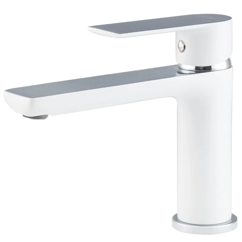 Змішувач для умивальника HAIBA ALEX 001 LONG WHITE-CHROME (HB9563)