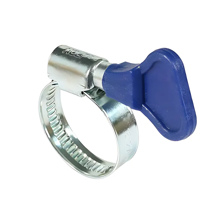 Хомут затяжний оцинкований Nolf classic NFC.W1-HB-16-27 із синім метеликом (NF3372)