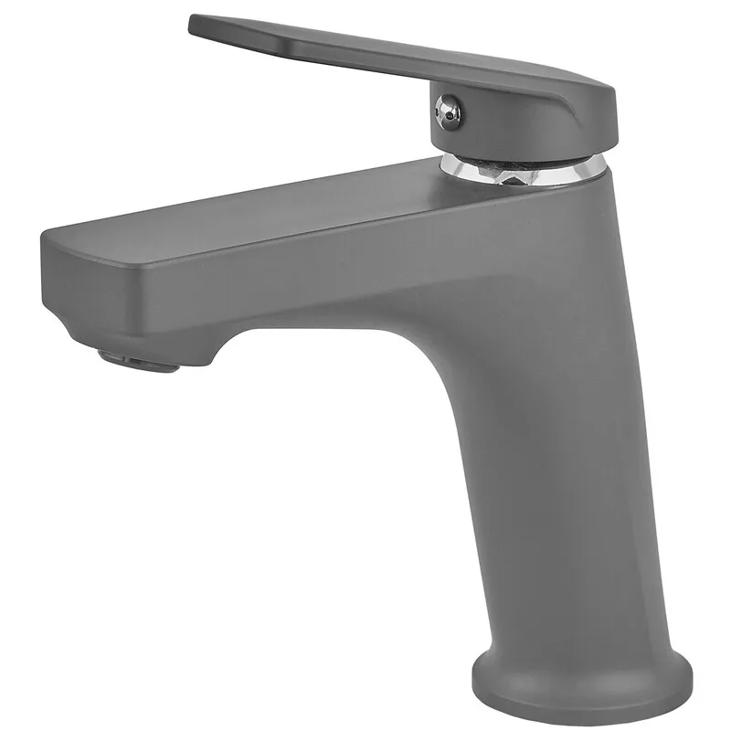 Змішувач для умивальника Plamix Lucas-001 SET Graphite (з підведенням) (Колір графіт) (PM6100)