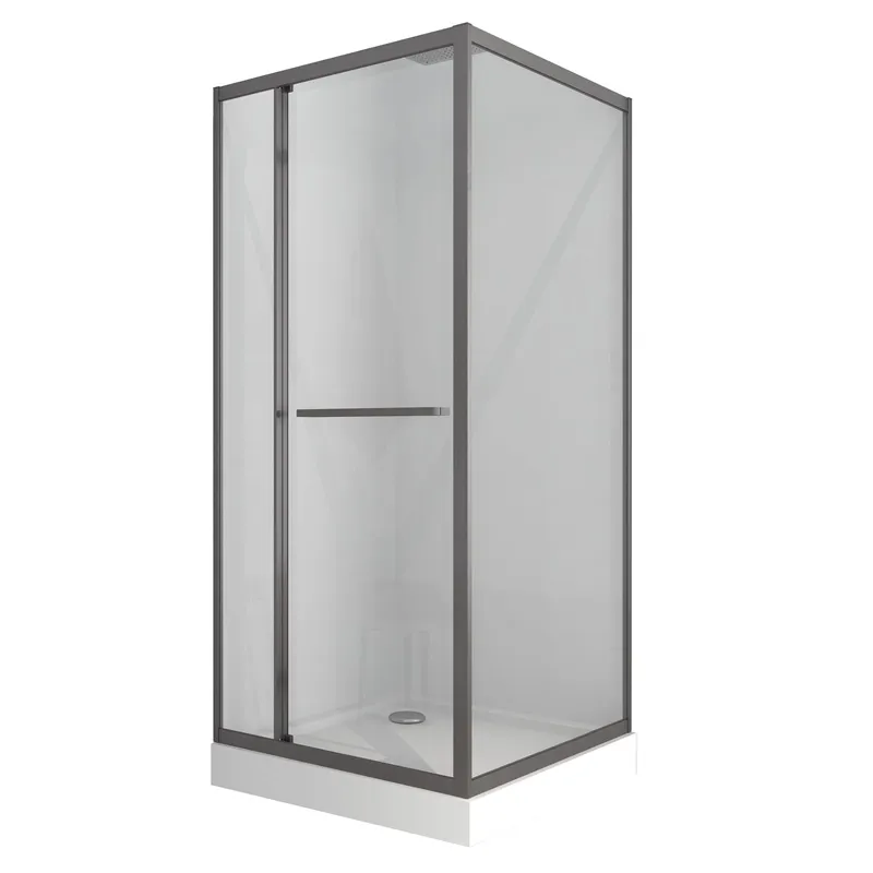 Душова кабіна з низьким піддоном Mixxus Style SCT01-90x90x200-TR Graphite прозоре скло 6мм (MI8432)