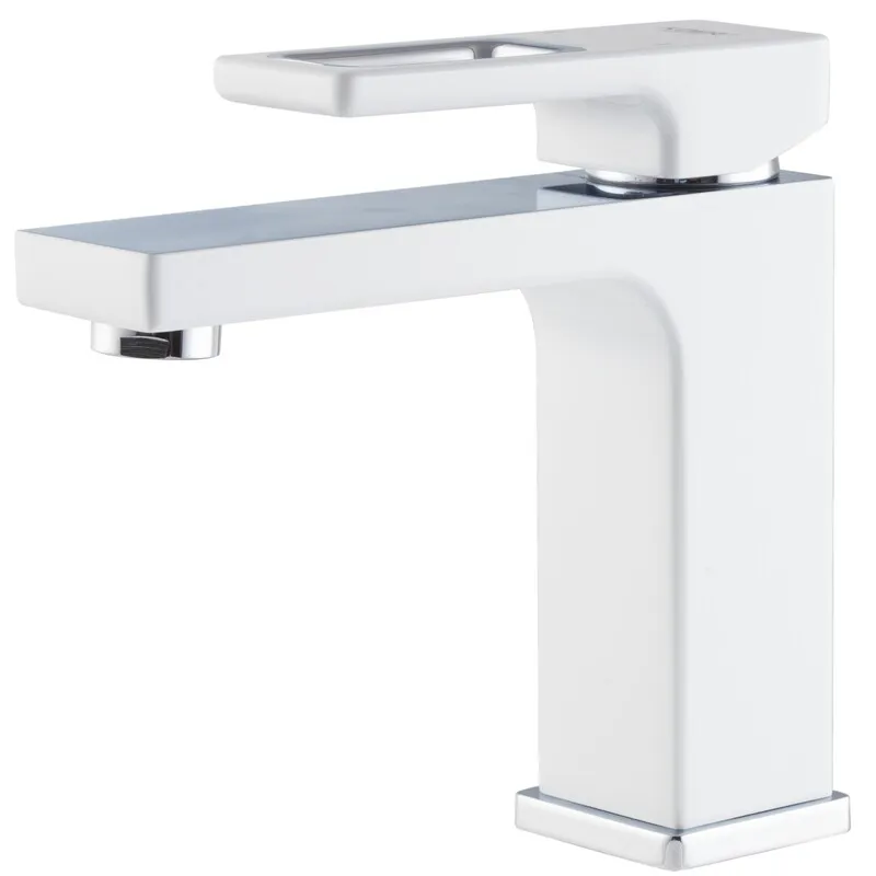 Змішувач для умивальника Koer KB-10009-04 (Колір хром+білий) (KR5975)
