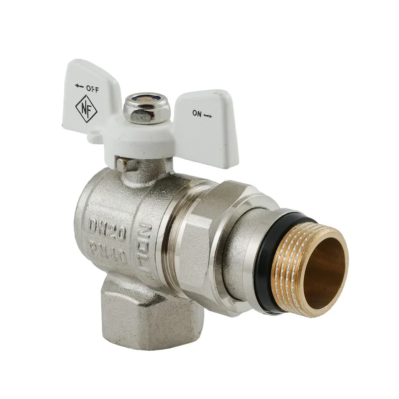 Кран кульовий з американкою Nolf classic NFC.983-08-3/4" FM ГШМ WHITE кутовий "антипротікання" (NF3163)