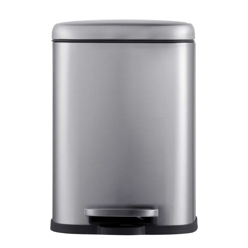 Відро для сміття з плавним закриттям прямокутне Mixxus Premium Style-TC0305 SS Color 5л колір нержавійка (MI7060)