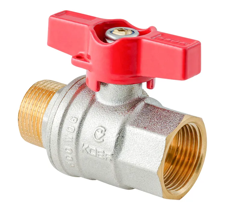 Кран кульовий ГШМ Koer Extreme KE.218-15 - 1/2" FM ручка "метелик" червона (KR5759)