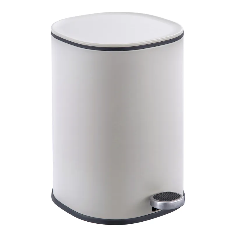 Відро для сміття з плавним закриттям овальне Zerix Prime-TC0105 White 5л колір білий (ZX5901)