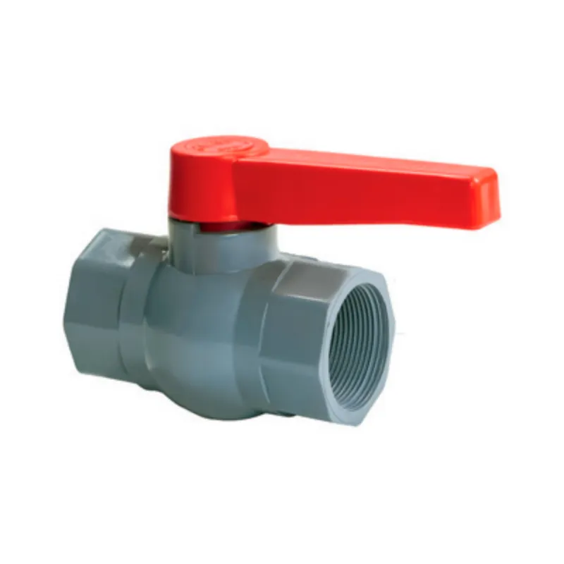 Кран кульовий PLAMIX PVF-2 1/2" FF PVC ручка "важіль" (grey+red) (PM0753)