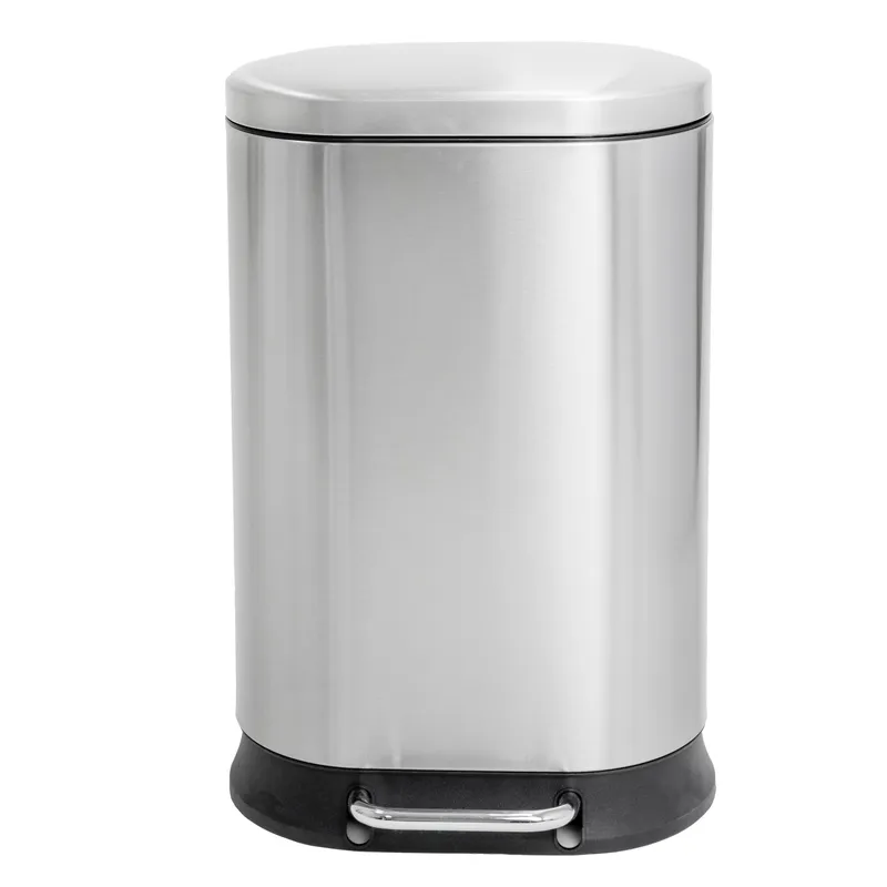 Відро для сміття з плавним закриттям овальне Mixxus Premium Strong-TC0120 SS Color 20л колір наржавійка (MI7081)