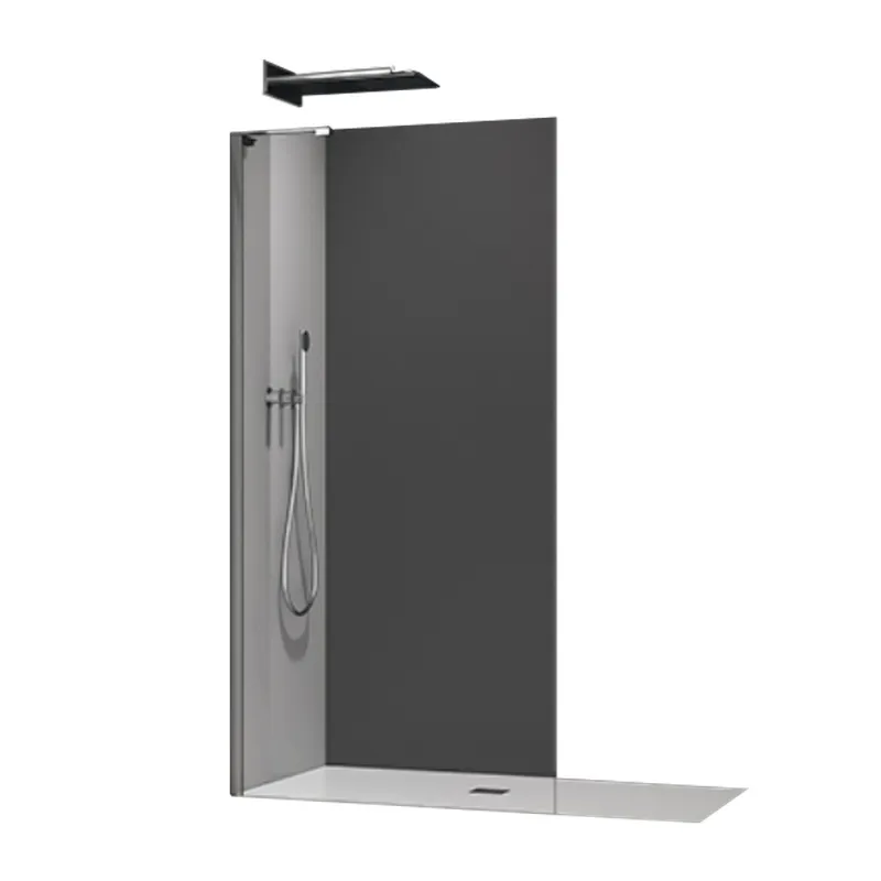 Душова перегородка Koer SR SP02-100x200-TR-07 Walk-In прозоре скло Easy Clean 8мм, графіт (KR5397)