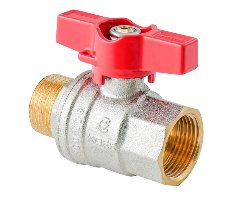 Кран кульовий ГШМ Koer Extreme KE.218-25 - 1" FM ручка "метелик" червона (KR5761)