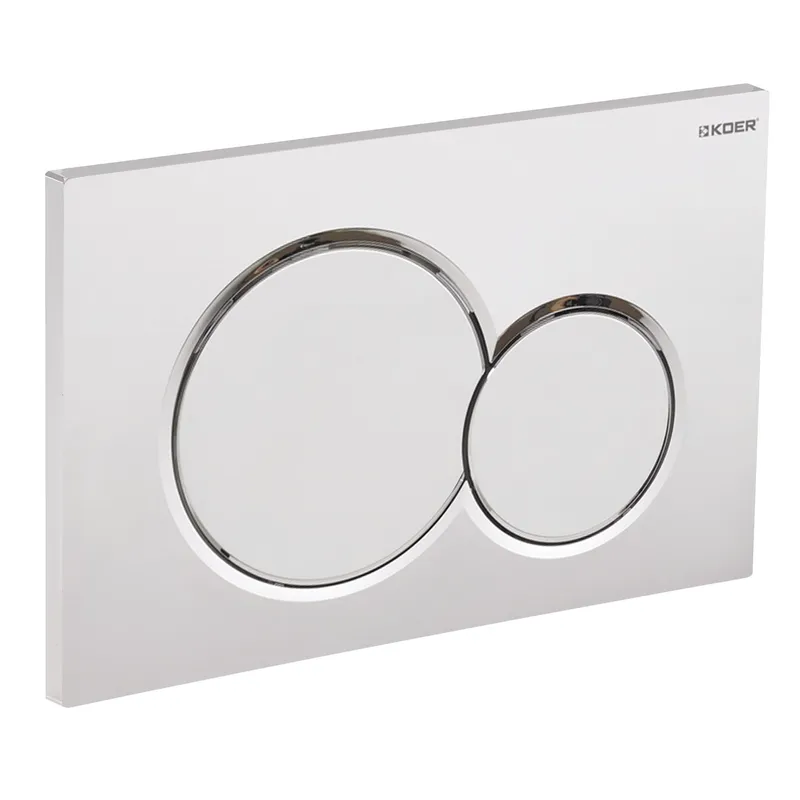 Панель змиву Koer KT-0601-01 240x160x10mm пластикова, кнопка кругла (колір хром) (KR5174)