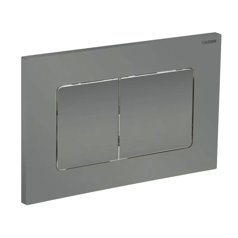 Панель змиву Koer KT-0602-07 240x160x10mm пластикова, кнопка квадратна (колір графіт) (KR5183)