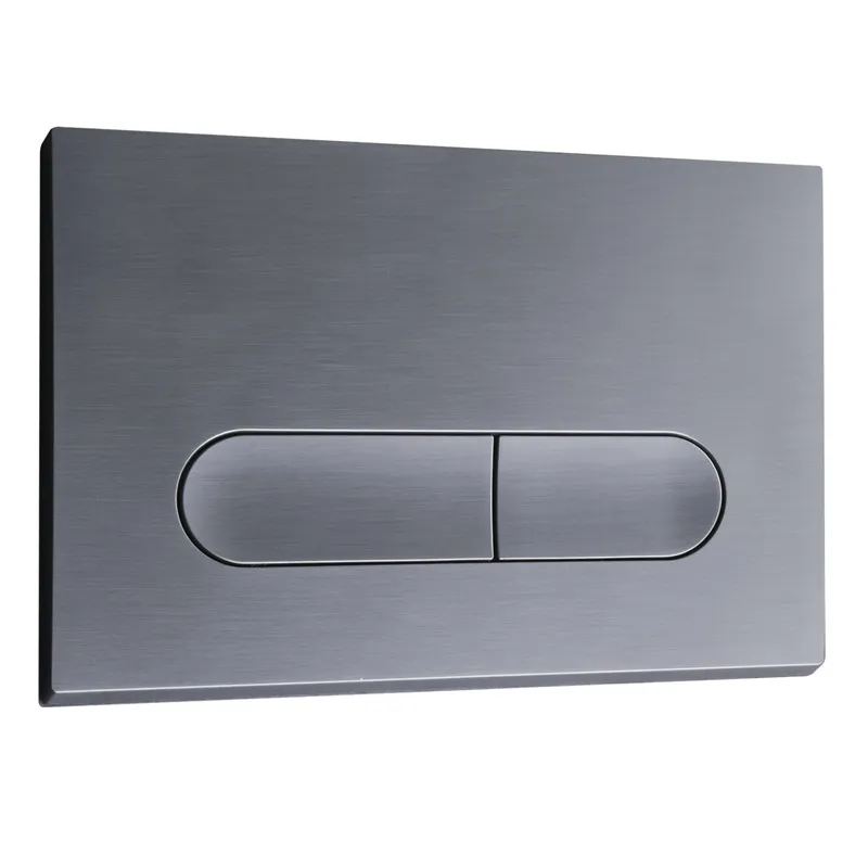 Панель змиву Koer KT-0608-07 240x160x10mm пластикова, кнопка закруглена (колір графіт) (KR6128)