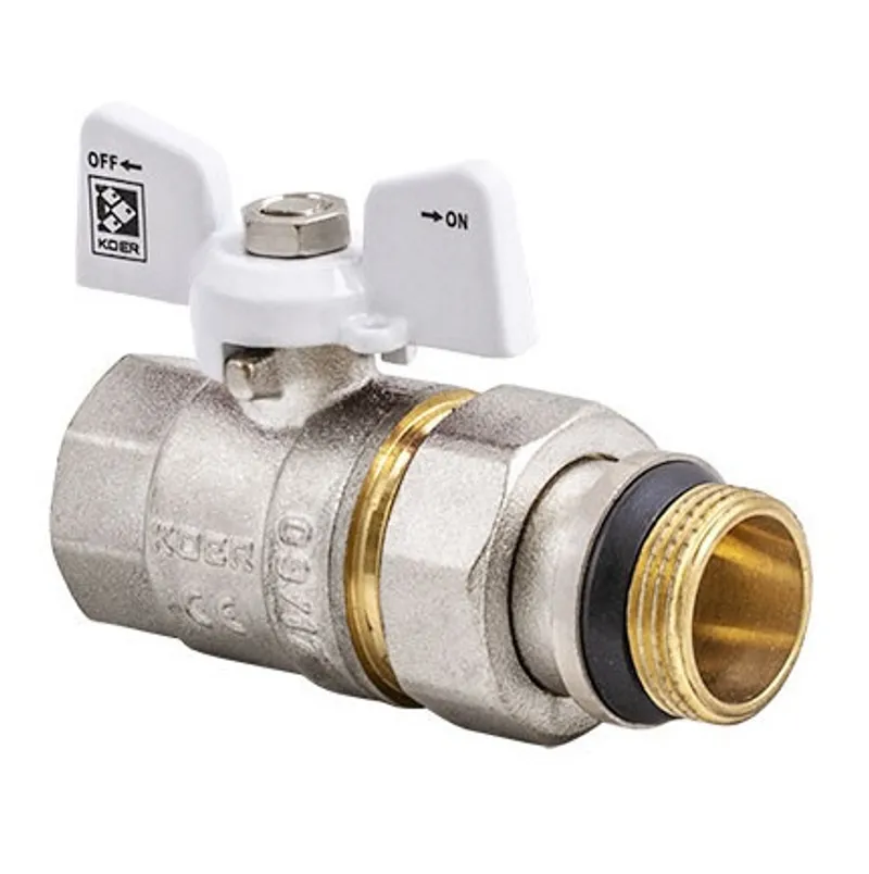 Кран з американкою 3/4" "антіпротечка"(Koer KR.227.W-Gi) білий (KR0192)