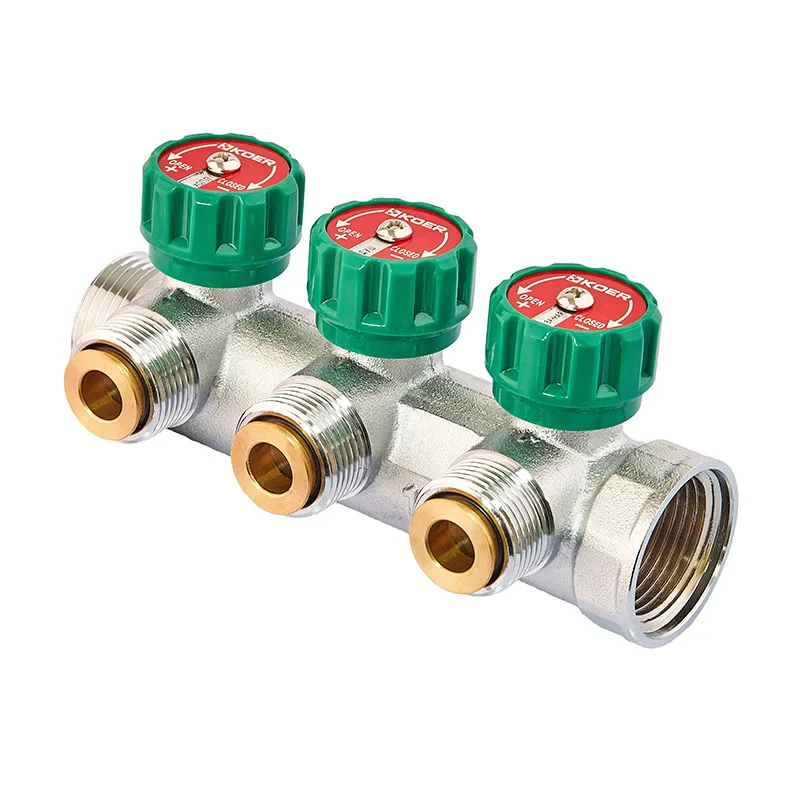 Колектор для теплої підлоги Koer KR.1127-3 - 1"x3 - 3/4 Ways (євроконус-площина) (KR4947)