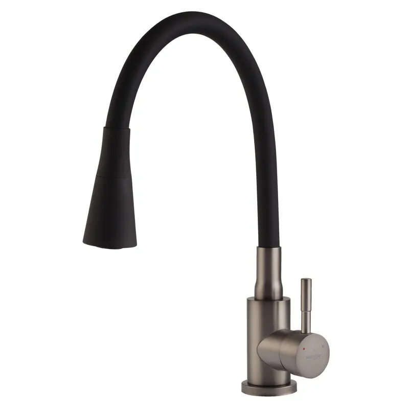 Змішувач для кухні Mixxus SEO-011-T Graphite Refl.Black з нерж.сталі SUS304 (Кол.графіт+сил.вилив чорний) (MI8434)