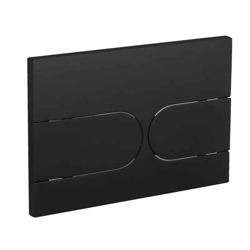 Панель змиву Koer KT-0604-05 240x160x10mm пластикова, кнопка закруглена (колір чорний матовий) (KR5324)