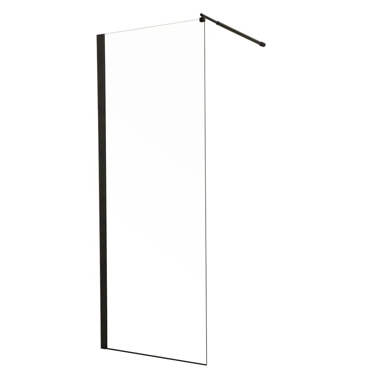 Душова перегородка Mixxus Premium FLAT SP02-90x200-TR Black Walk-In прозоре скло 8мм (MI6855)