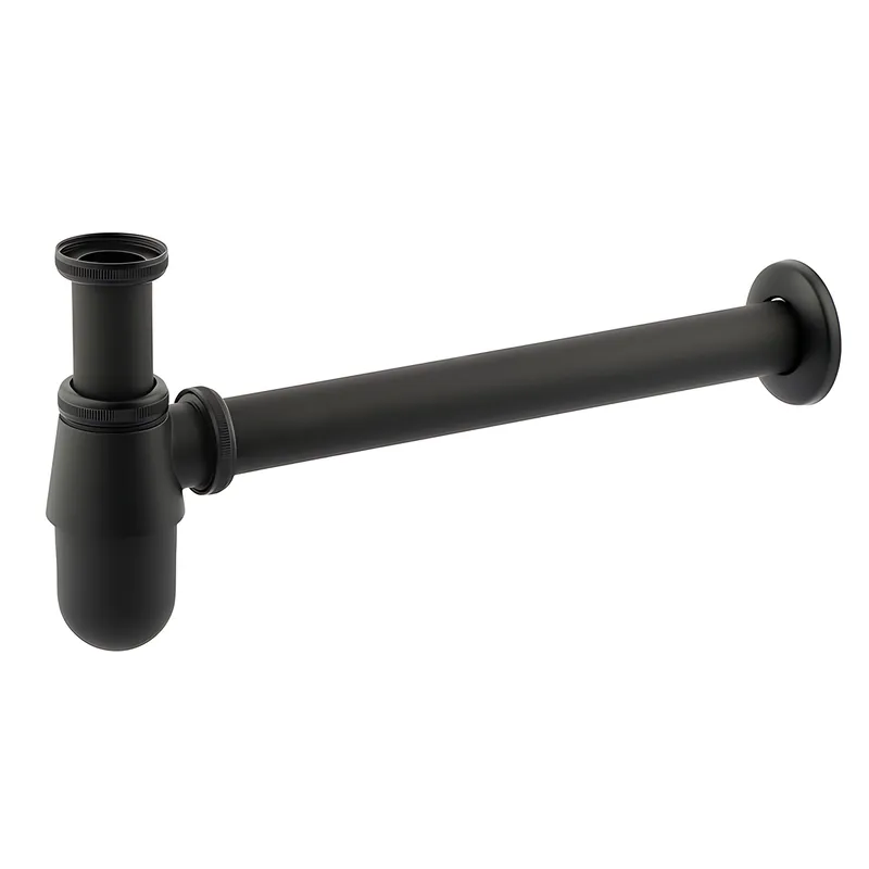 Сифон для раковини Mixxus SIPHON-01 BLACK без випуску (під донний клапан) без ревізії (Колір чорний) 1 1/4'' (AC3571)