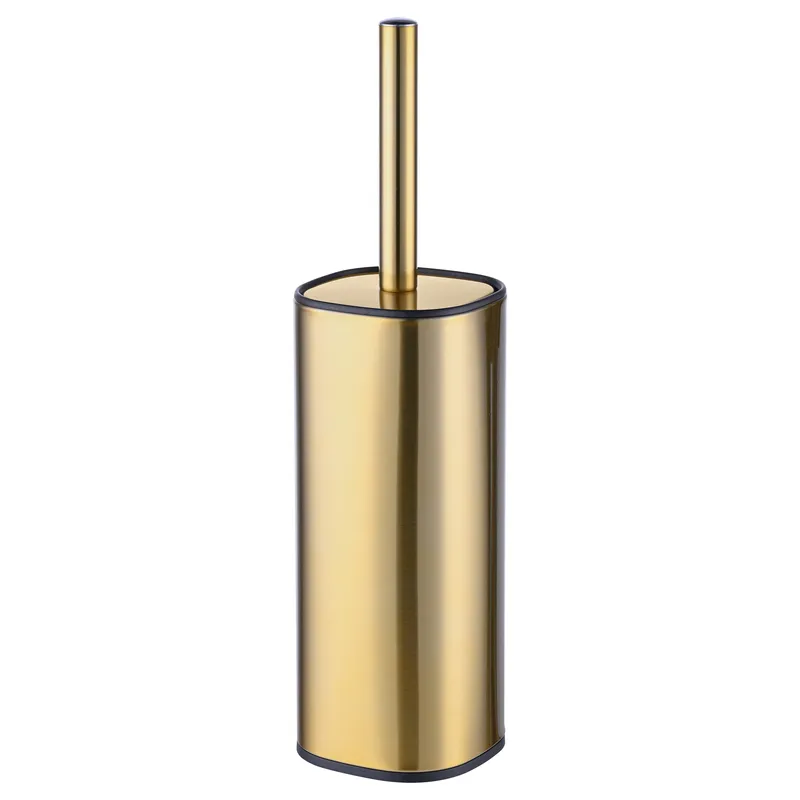 Йоржик для унітазу підлоговий Mixxus Premium Quadro-TB0201 Brushed Gold (колір матове золото) (MI8395)