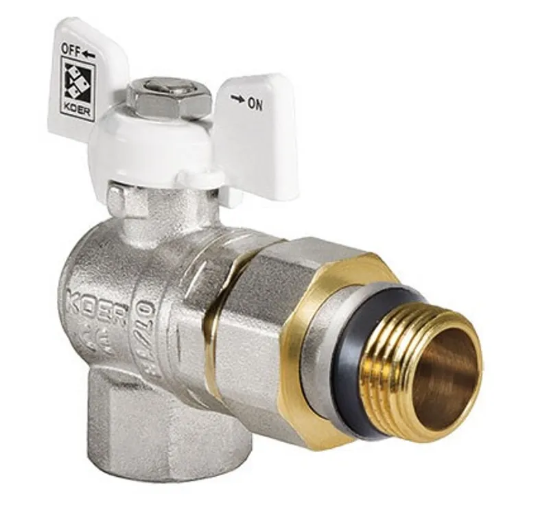 Кран з американкою 3/4" "антіпротечка"(Koer KR.228.W-Gi) кутовий білий (KR0193)
