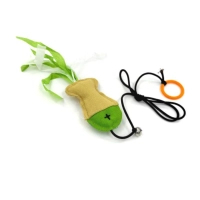 Іграшка для котів Hippie Pet Рибка з мотузкою зелена 10 см (HIPCT22034)