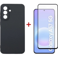 Чохол до мобільного телефона Dengos Carbon Cover + Glass Samsung Galaxy A57 Black (DG-KM-195)